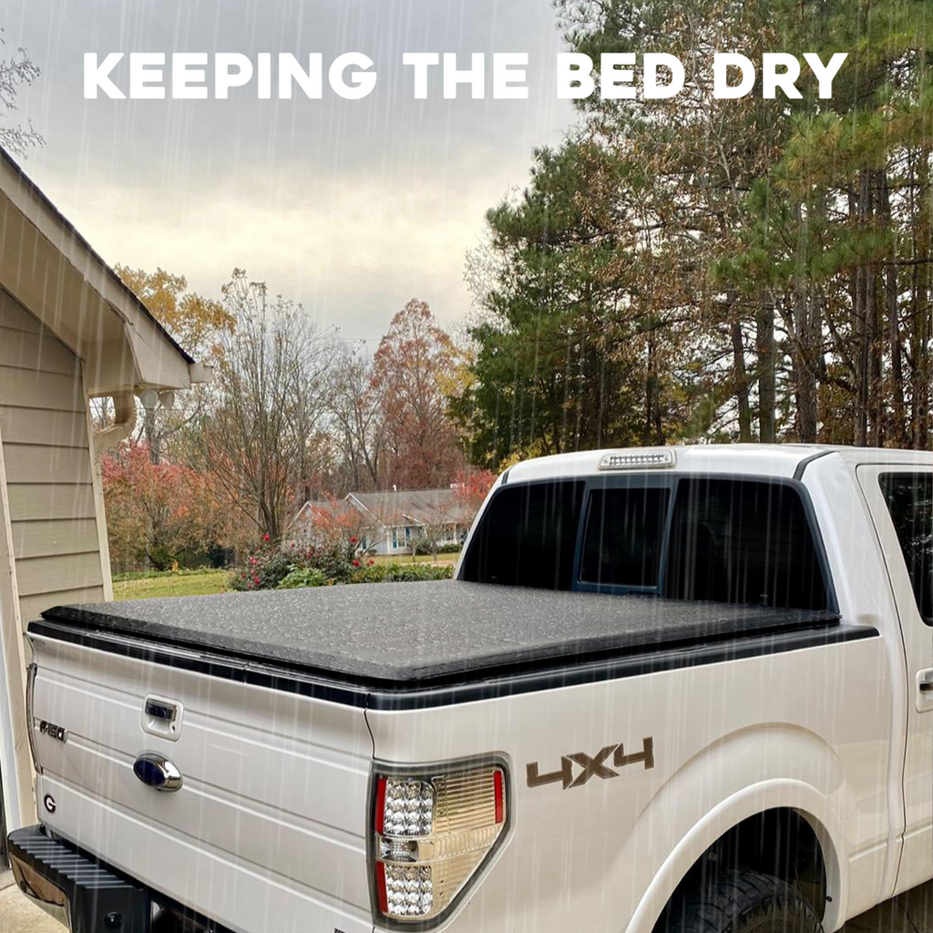 TonnePlus Soft Tri-Fold Tonneau Cover Truck Bed Covers for 2020-2024 Gladiator JT 5FT Bed w/ Lamp Lightning | 5' (60.3") Bed