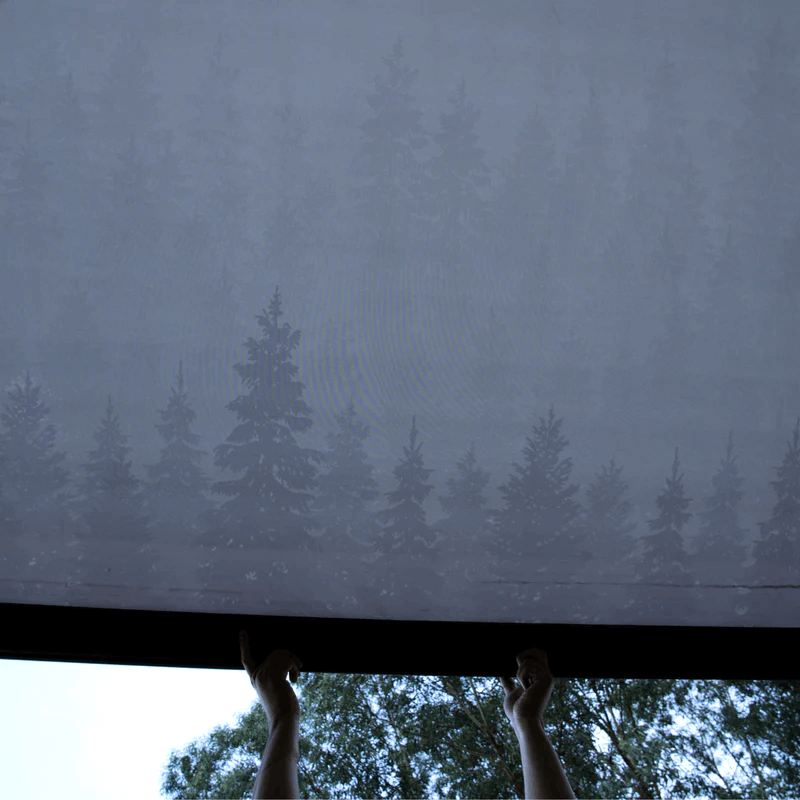 NOVSIGHT 6ft x 6ft Waterproof Retractable Vehicle Awning for Jeep/SUV/Truck - Durable 420D Oxford Cloth, Quick Installation, Mountain Print, Ideal for Camping & Outdoor Adventures