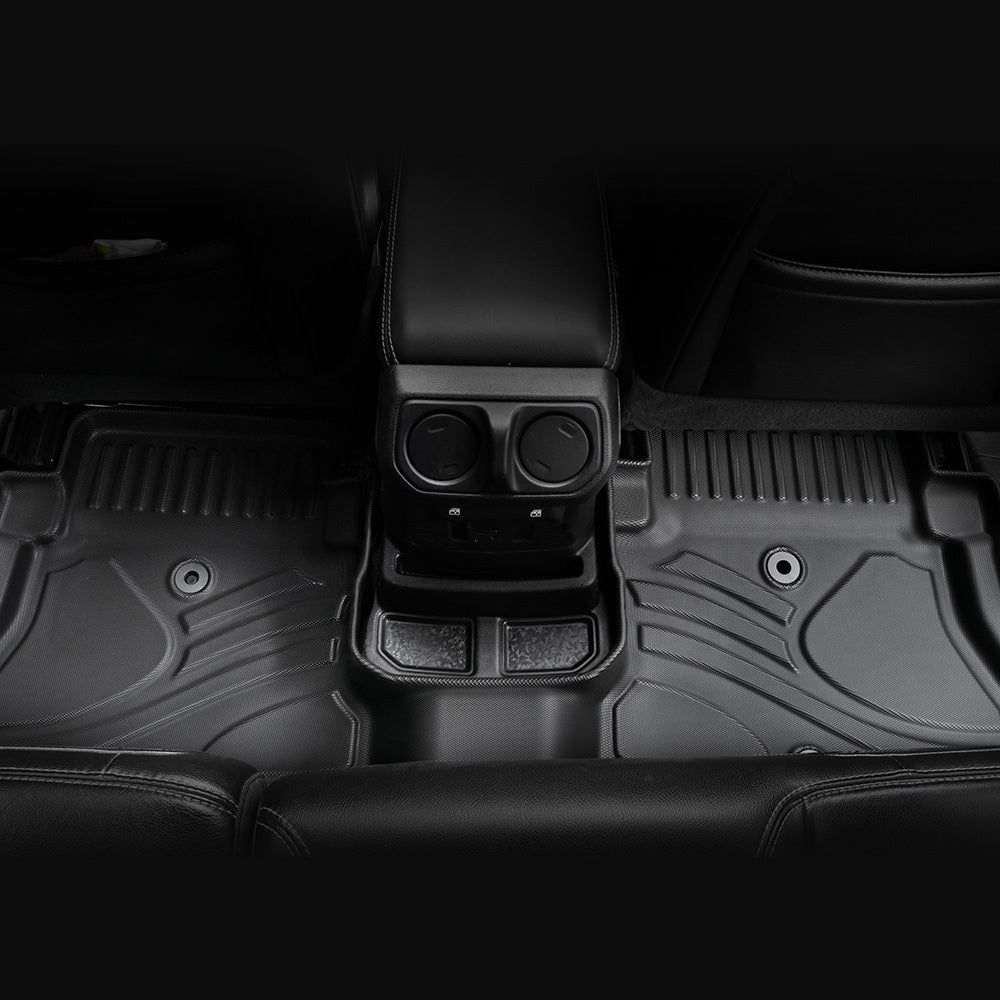 MKR Non-Slip Durable TPE ECO Car Floor Mat Compatible With Jeep Wrangler JL 4xe Not For 2 Door And JL Unlimited Models 2021-2024 3 PCS