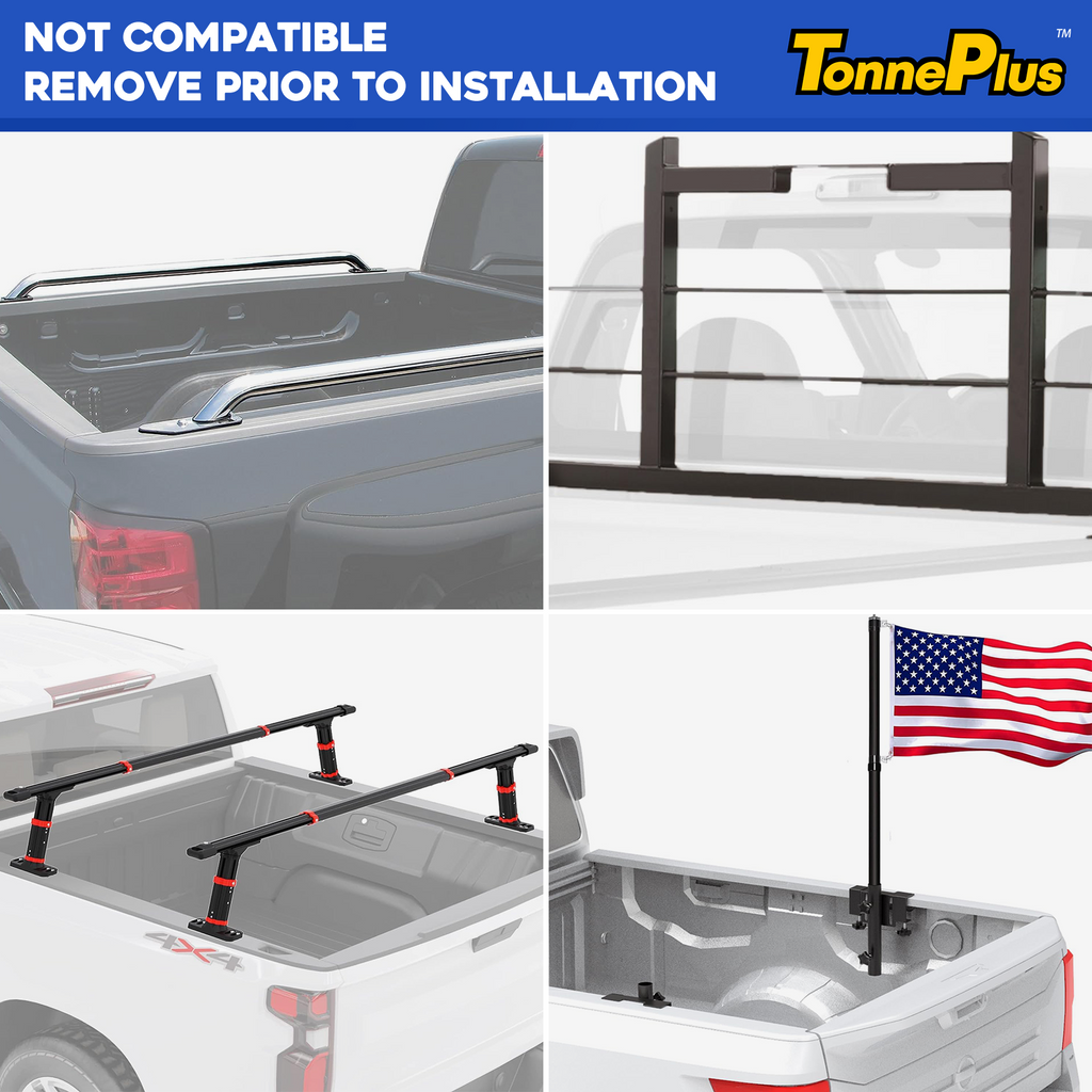 TonnePlus Soft Tri-Fold Tonneau Cover Truck Bed Covers for 2020-2024 Gladiator JT 5FT Bed w/ Lamp Lightning | 5' (60.3") Bed