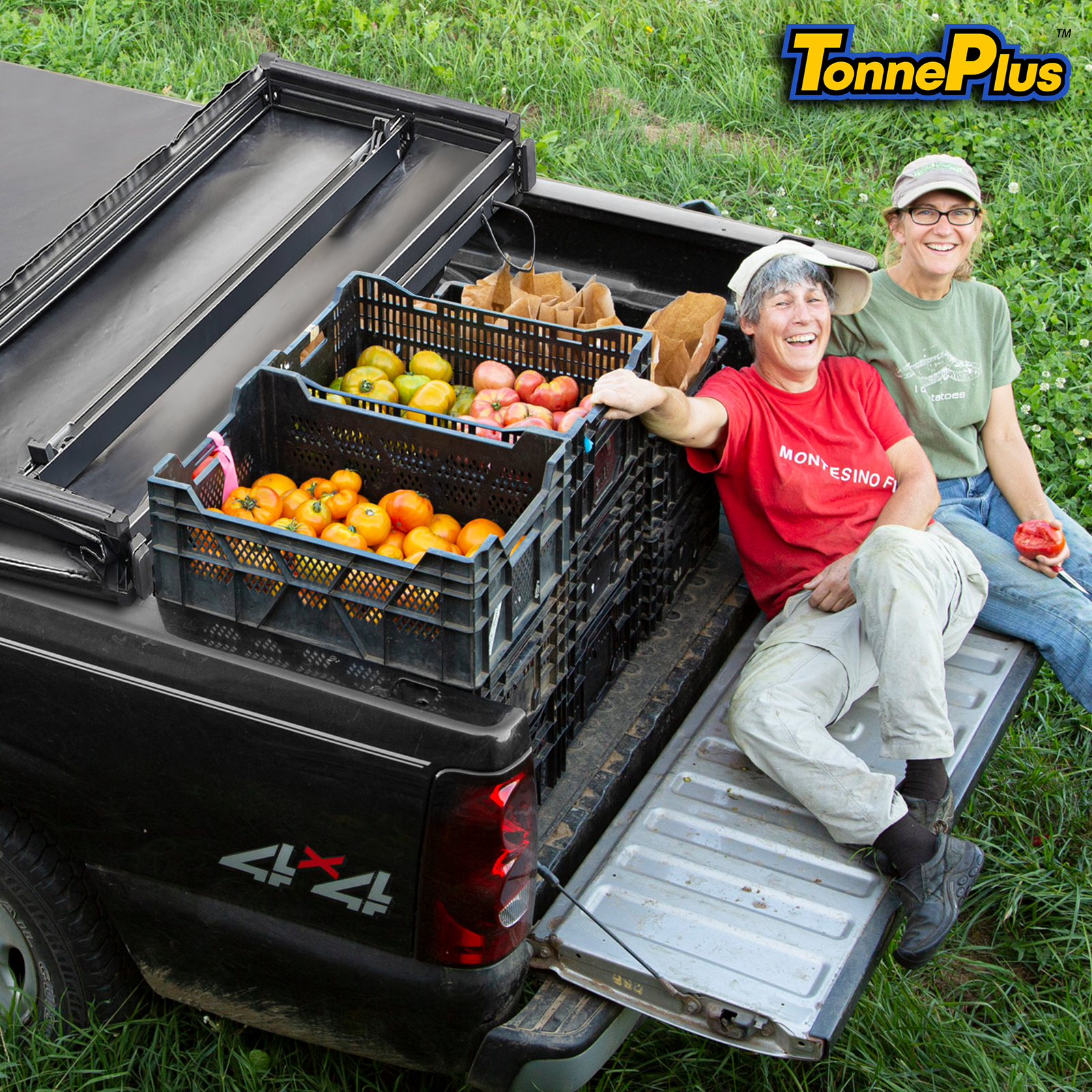 TonnePlus Soft Tri-Fold Tonneau Cover Truck Bed Covers for 2020-2024 Gladiator JT 5FT Bed w/ Lamp Lightning | 5' (60.3") Bed