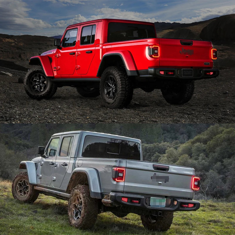 2pcs For Jeep Gladiator JT pickup truck Rear Bumper Reflector Lights,Tail/Brake Rear Fog Lamps and Turn Signal Light  2020-2024