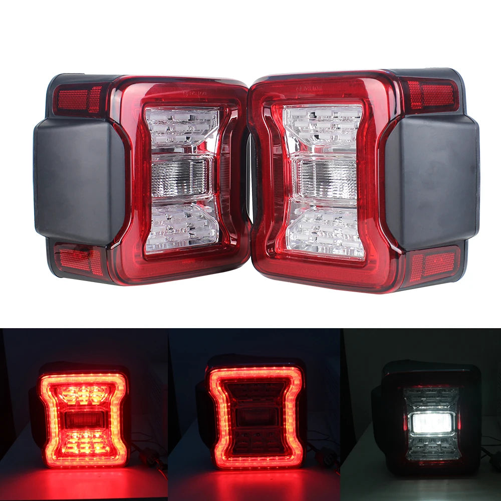for Jeep Wrangler JK 2007-2018 LED Tail Light Taillight Assembly Rear Lamps Brake Reverse Light Daytime Running Lights