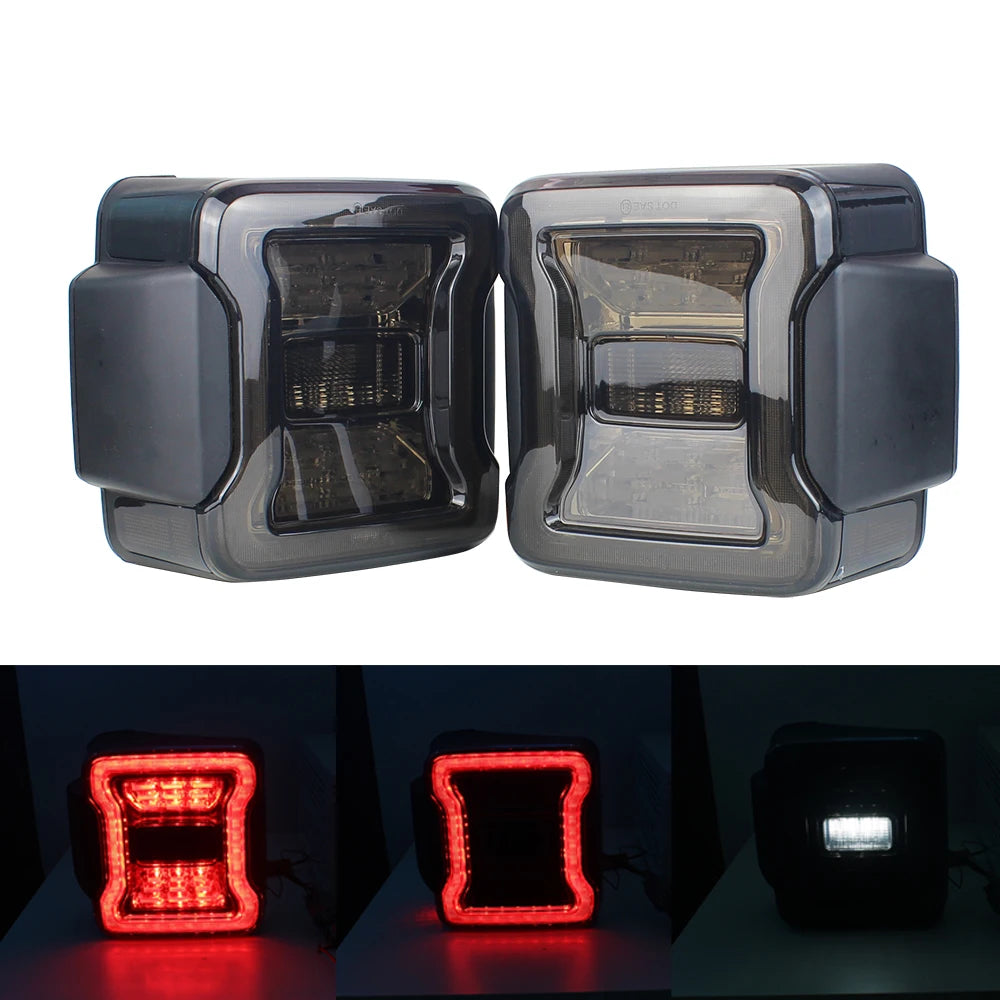 for Jeep Wrangler JK 2007-2018 LED Tail Light Taillight Assembly Rear Lamps Brake Reverse Light Daytime Running Lights