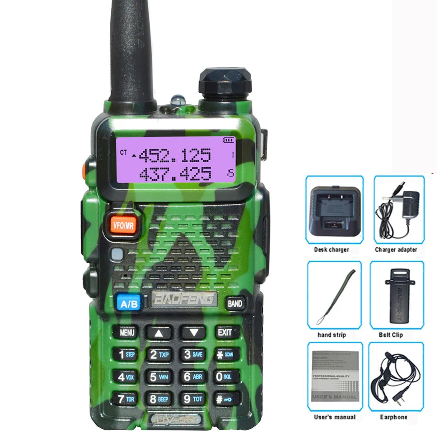 Walkie Talkie UV-5R Two Way CB Radio 5 Colors Bao Feng UV5R 128CH 5W VHF UHF 136-174Mhz & 400-520Mhz