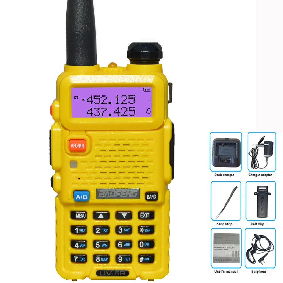 Walkie Talkie UV-5R Two Way CB Radio 5 Colors Bao Feng UV5R 128CH 5W VHF UHF 136-174Mhz & 400-520Mhz