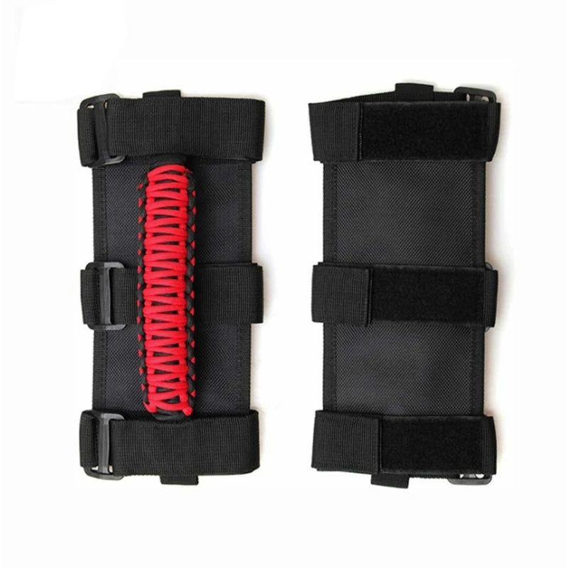 Roll Bar Grab Handle Straps Wheel Car Roof Trolley Inner Handles Straps Accessories Compatible with Jeep-Wrangler Grip