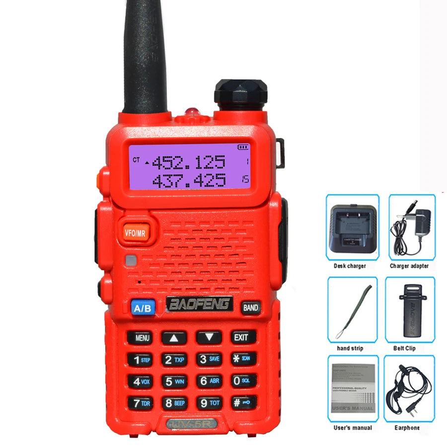 Walkie Talkie UV-5R Two Way CB Radio 5 Colors Bao Feng UV5R 128CH 5W VHF UHF 136-174Mhz & 400-520Mhz