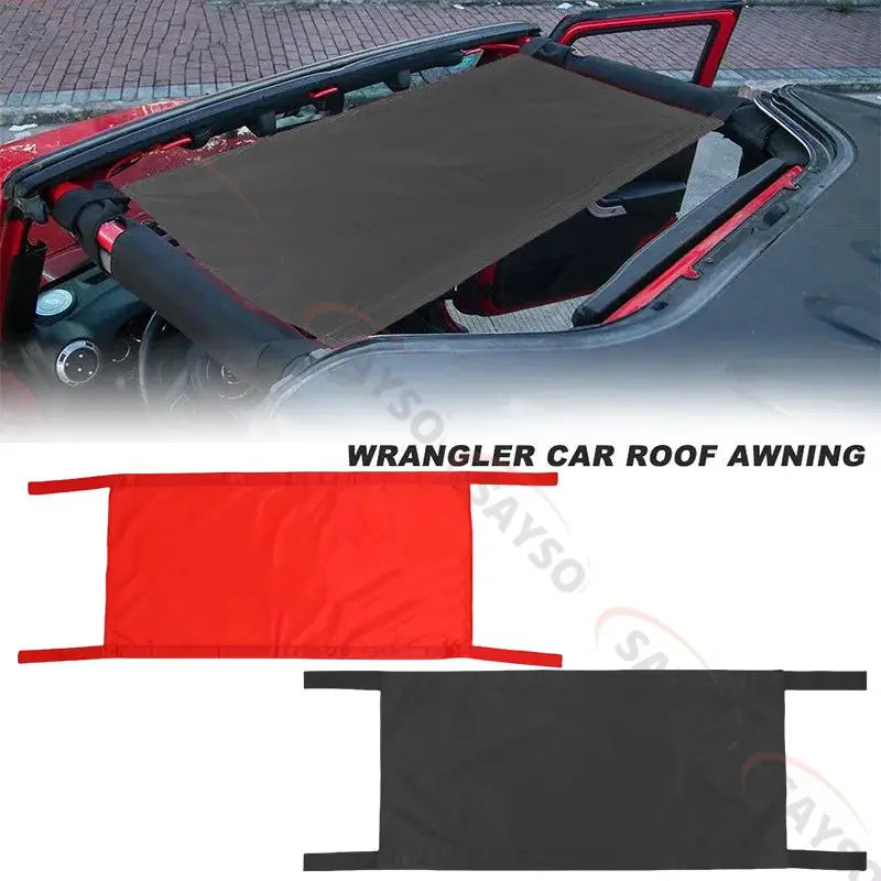 Sunshade Hammock Roof Top - Fit for Jeep Wrangler YJ/TJ/JK/JL (1987-2024) & Gladiator JT, 2-Door & 4-Door Mesh Shade Co