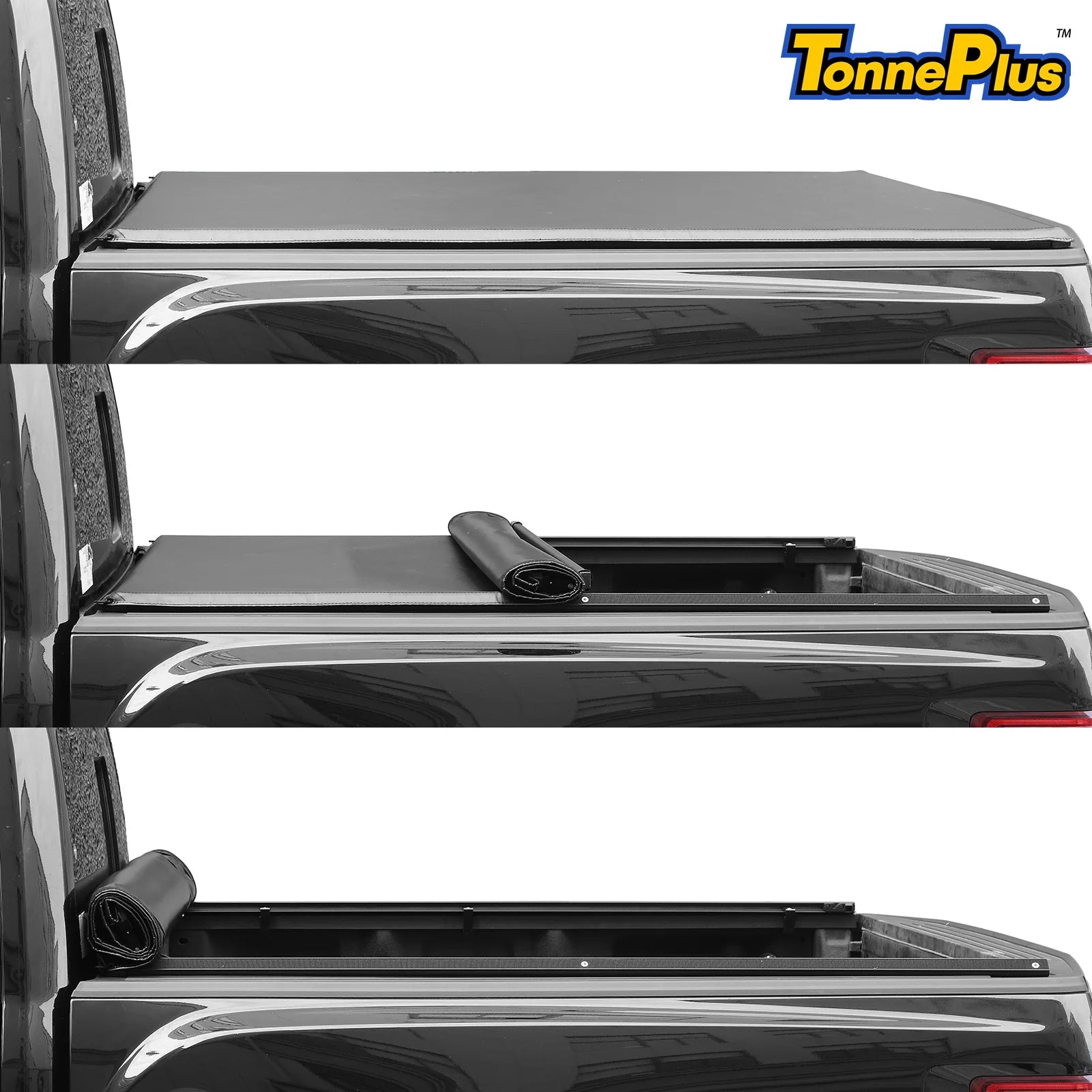 TonnePlus Soft Roll-Up Tonneau Cover Truck Bed Covers for 2020-2024 Jeep Gladiator JT 5FT Bed ; Lightning | 5' (60.3") Bed |