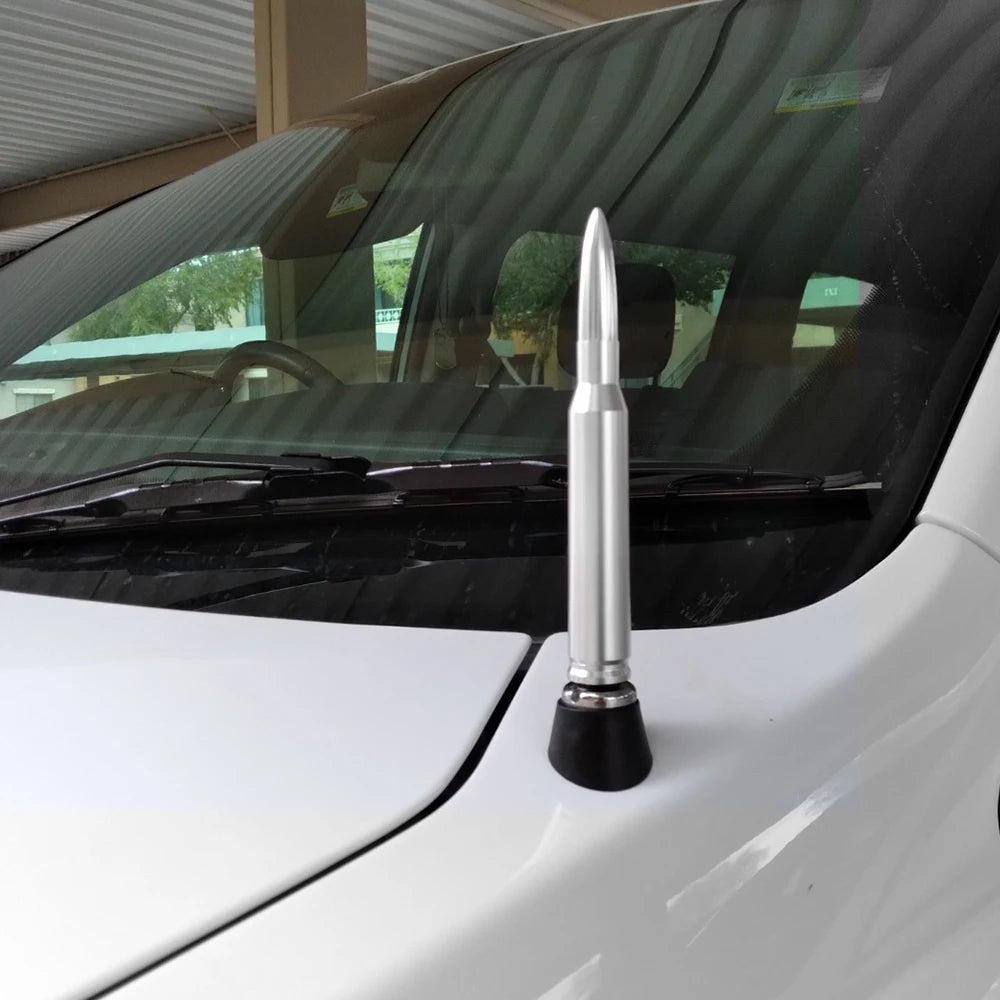 Universal Car SUV Bullet Antenna For Dodge Ram Ford F150 Raptor CRV RAV4 JEEP 50 Cal Caliber Bullet Ammo Short Aluminum Antenna