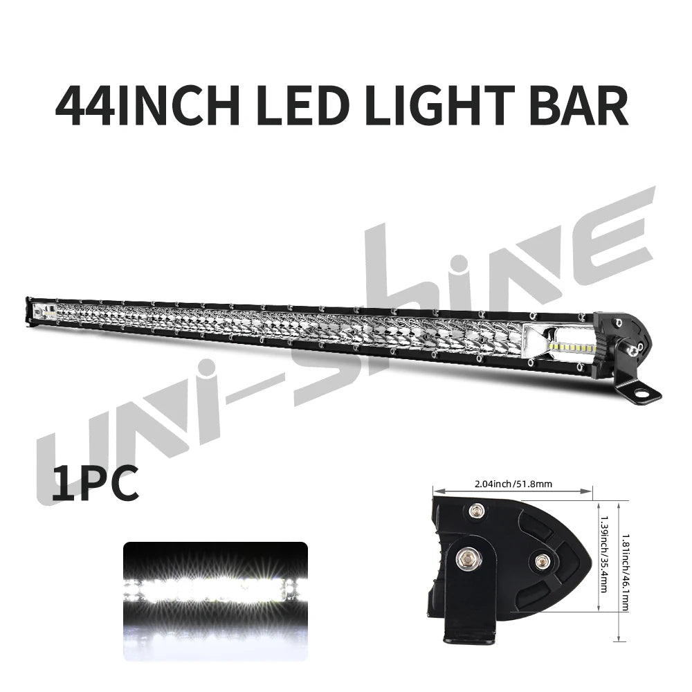 UNI-SHINE Led Bar Light Dual Led Work Light 7"14" 20" 26" 32" 38" 44"50" Combo Beam for SUV ATV Pick up Truck Car 4x4 Offroad LE