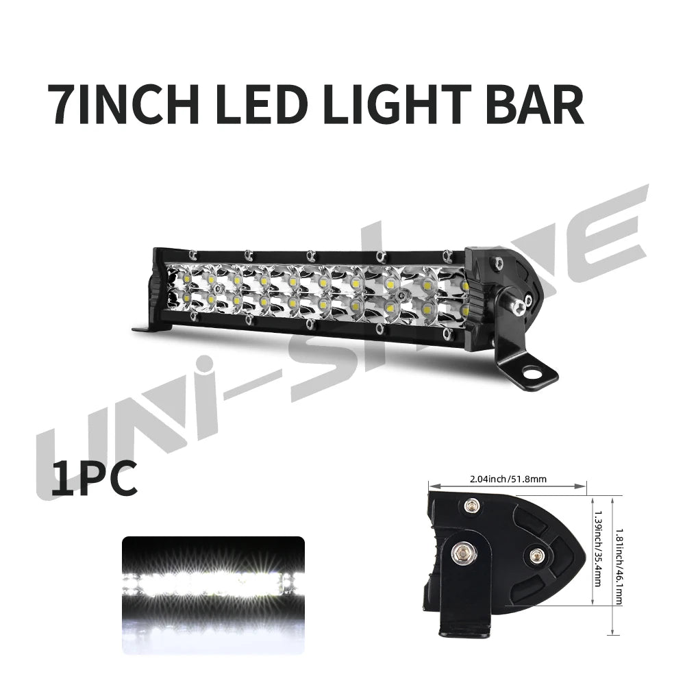UNI-SHINE Led Bar Light Dual Led Work Light 7"14" 20" 26" 32" 38" 44"50" Combo Beam for SUV ATV Pick up Truck Car 4x4 Offroad LE
