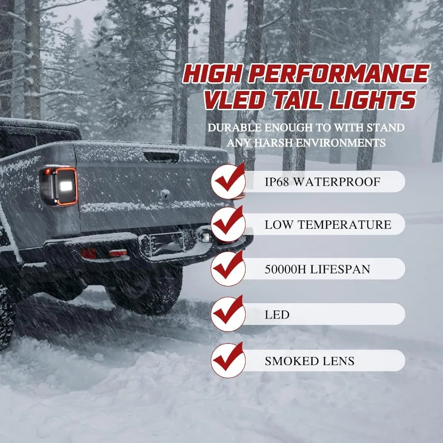 LED Tail Lights for Jeep Gladiator JT 2020-2025