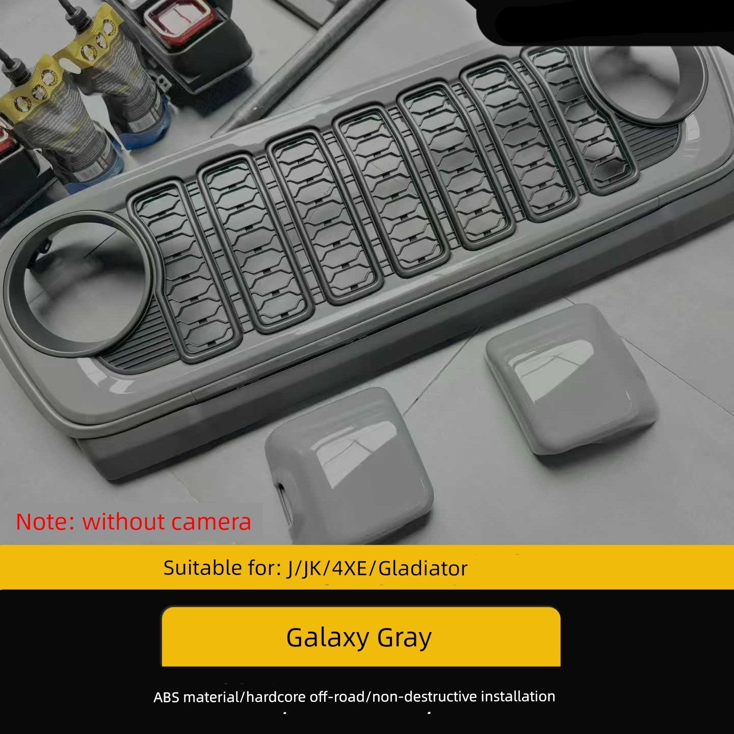 Galaxy gray off-road bumper with installation tools on a gray surface, branded 'Fdrive Valley Store'.