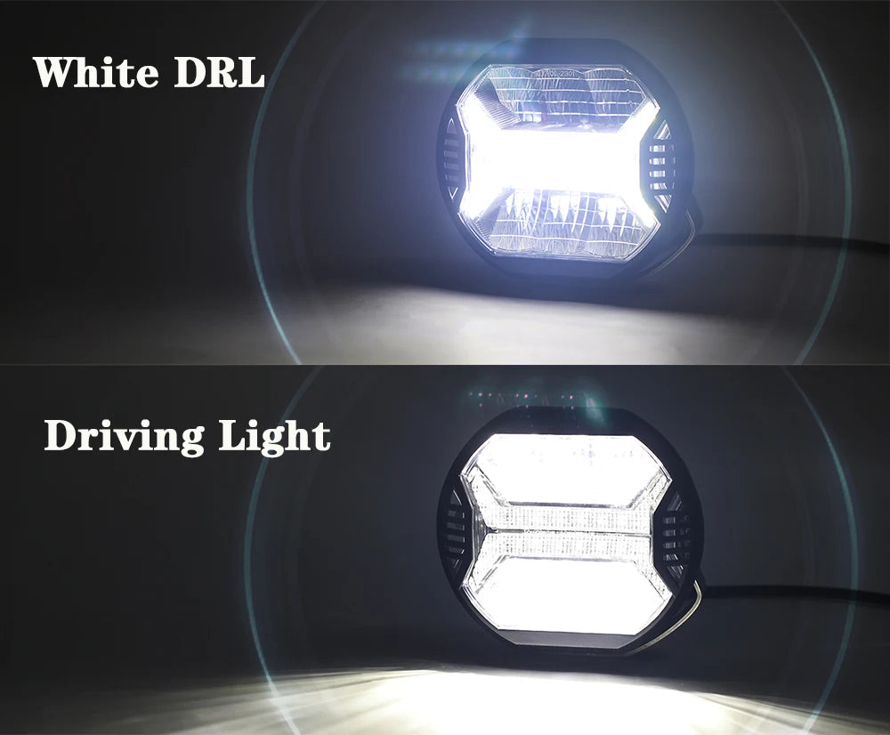 4 Inch Car Led Work Light Bar 12v Amber DRL Driving Light Spotlight for Jeep Offroad Boat Tractor Truck 4x4 SUV ATV Headlight