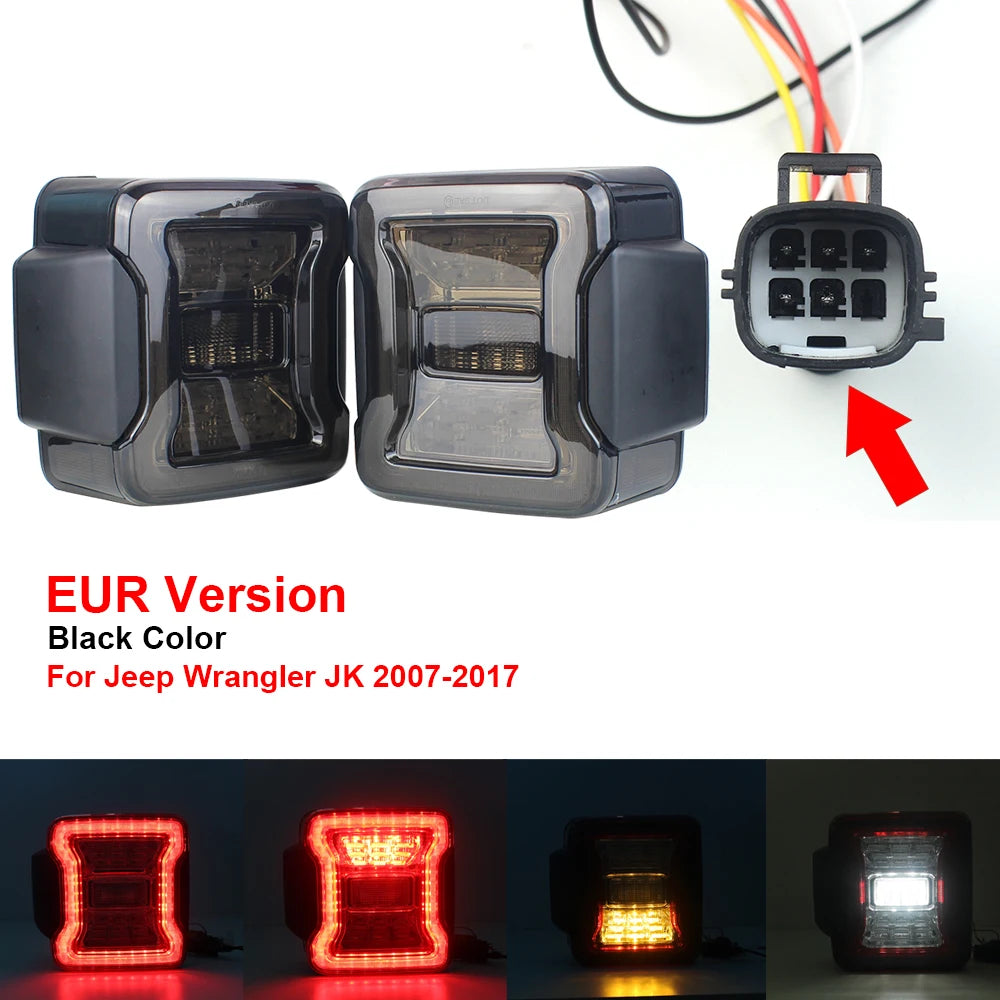 for Jeep Wrangler JK 2007-2018 LED Tail Light Taillight Assembly Rear Lamps Brake Reverse Light Daytime Running Lights