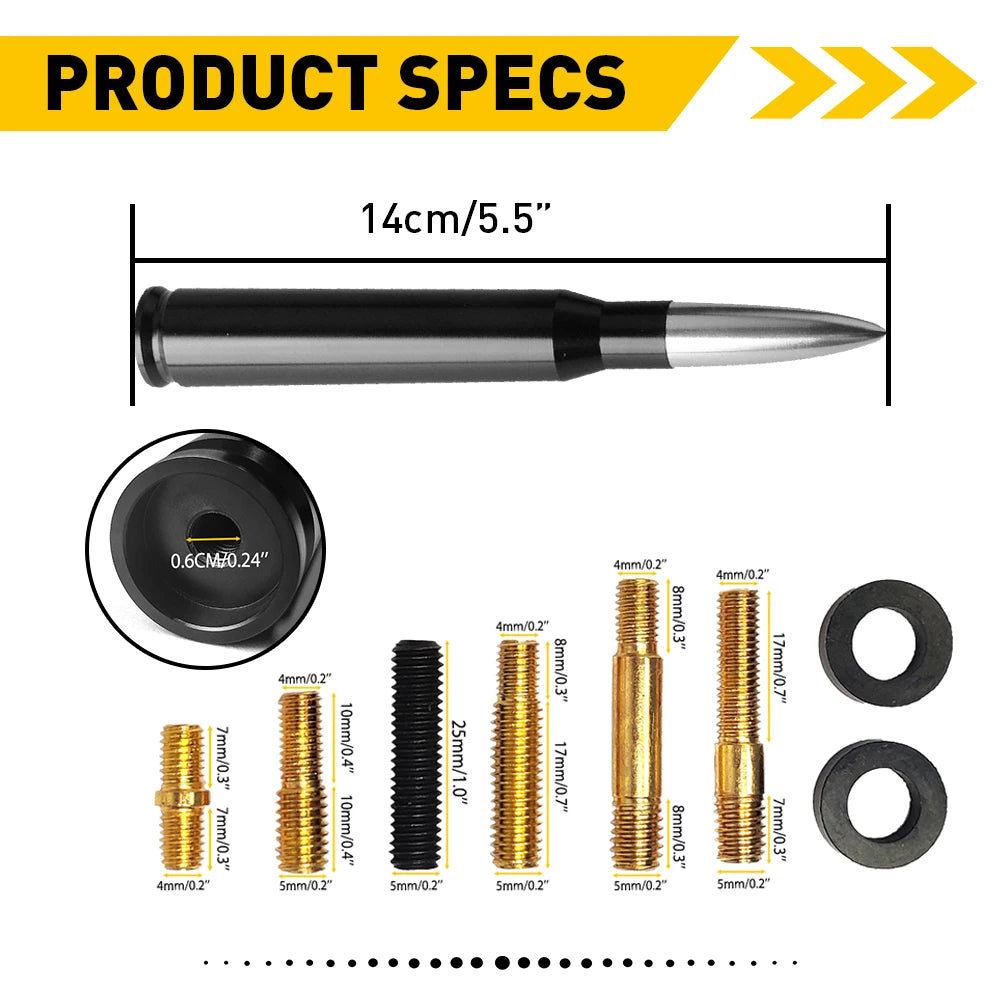 Universal Car SUV Bullet Antenna For Dodge Ram Ford F150 Raptor CRV RAV4 JEEP 50 Cal Caliber Bullet Ammo Short Aluminum Antenna