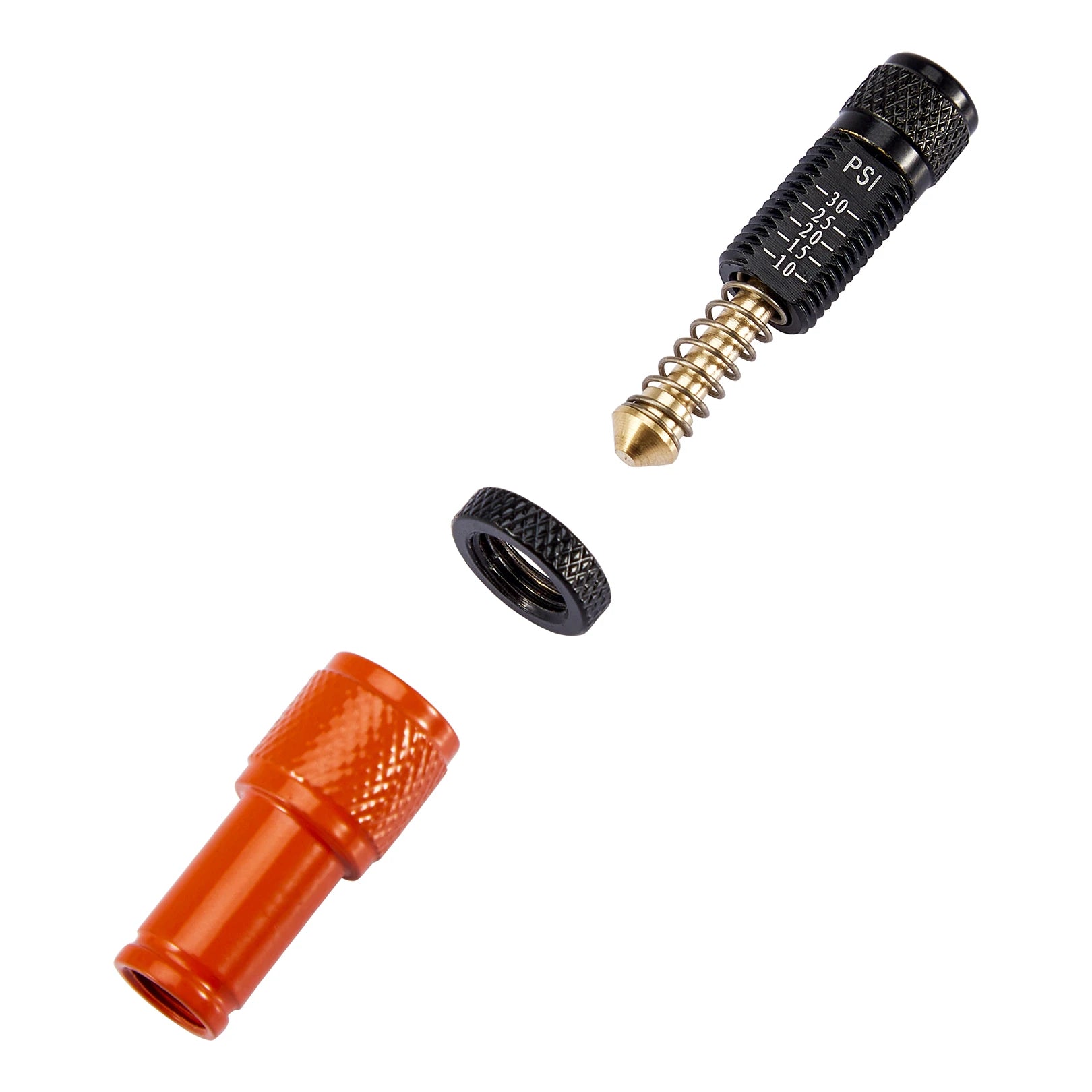 4 PCS Orange Adjustable Auto-Stop Tire Deflator Valve Kit