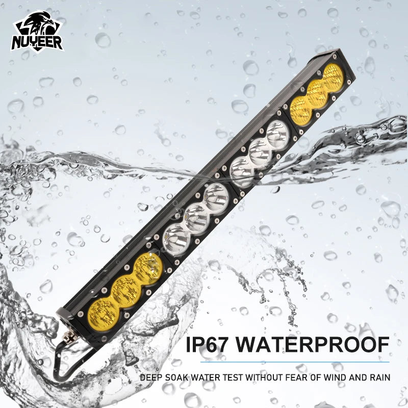 Combo Beam Yellow&White Dual-light Bar Light Off Road Pickup 12V 24V For Car 4x4 Truck ATV SUV Auxiliary LED Driving Light bar