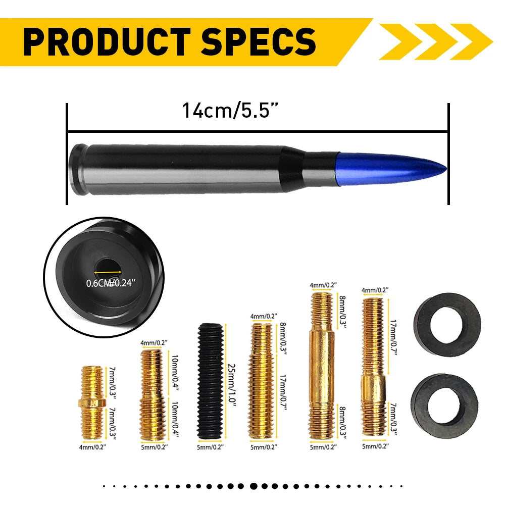 Universal Car SUV Bullet Antenna For Dodge Ram Ford F150 Raptor CRV RAV4 JEEP 50 Cal Caliber Bullet Ammo Short Aluminum Antenna