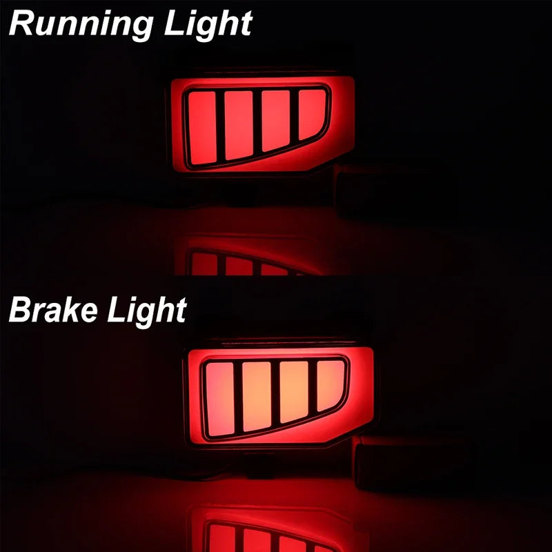 2pcs For Jeep Gladiator JT pickup truck Rear Bumper Reflector Lights,Tail/Brake Rear Fog Lamps and Turn Signal Light  2020-2024