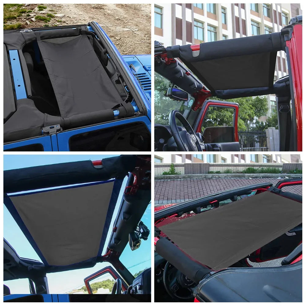Sunshade Hammock Roof Top - Fit for Jeep Wrangler YJ/TJ/JK/JL (1987-2024) & Gladiator JT, 2-Door & 4-Door Mesh Shade Co