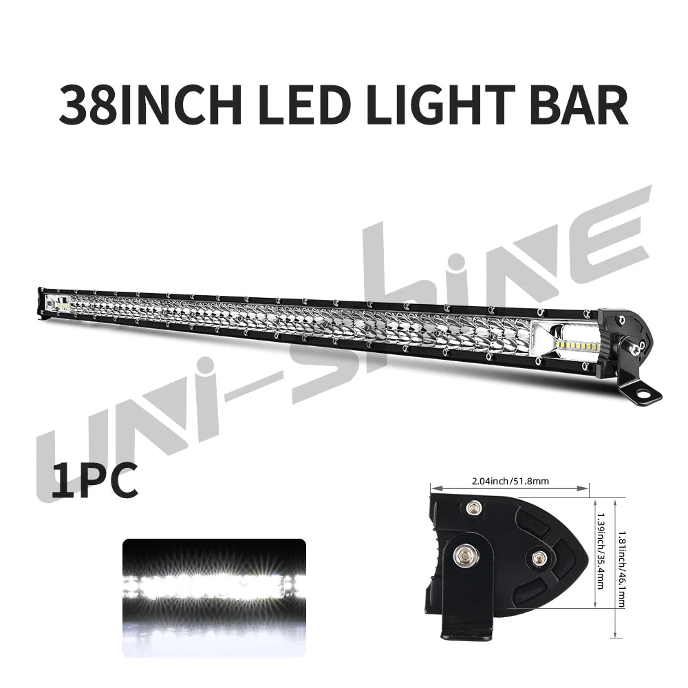 UNI-SHINE Led Bar Light Dual Led Work Light 7"14" 20" 26" 32" 38" 44"50" Combo Beam for SUV ATV Pick up Truck Car 4x4 Offroad LE