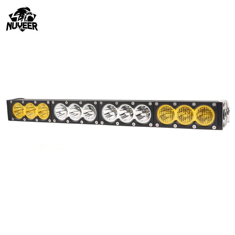 Combo Beam Yellow&White Dual-light Bar Light Off Road Pickup 12V 24V For Car 4x4 Truck ATV SUV Auxiliary LED Driving Light bar