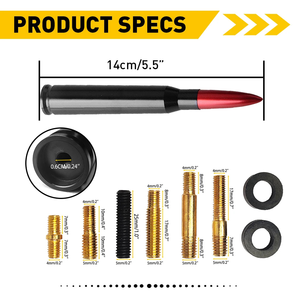 Universal Car SUV Bullet Antenna For Dodge Ram Ford F150 Raptor CRV RAV4 JEEP 50 Cal Caliber Bullet Ammo Short Aluminum Antenna