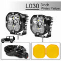 3 inch Yellow LED Fog Light Pods for Jeep Offroad Trucks