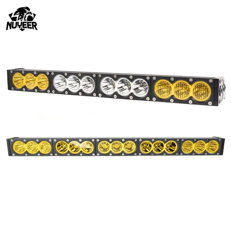 Combo Beam Yellow&White Dual-light Bar Light Off Road Pickup 12V 24V For Car 4x4 Truck ATV SUV Auxiliary LED Driving Light bar