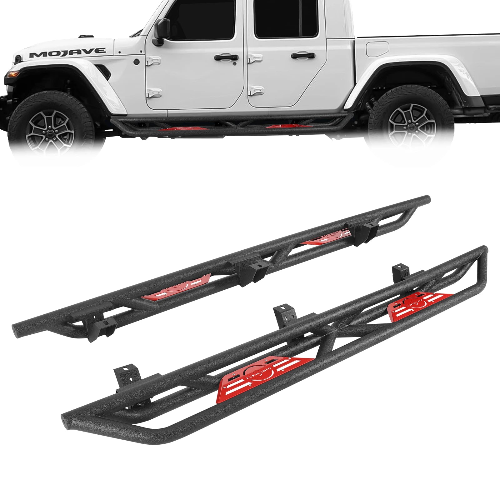 for Jeep Gladiator JT 2020-2024 4 Door Side Steps Nerf Bar Running Boards Drop Truck Side Step Bars Pedals