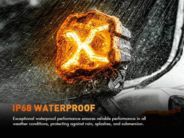 4 Inch LED Pods X Series Off Road Driving Light with Yellow DRL Pod Lights Drive Beam with Amber Cover Off-road Fog Lights