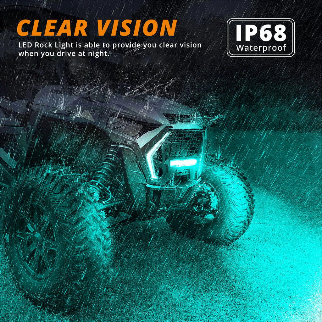 10 Pods 240 LED APP Control RGB Rock Lights For Jeep Off-Road Truck UTV Underbody Underglow Trail Rig Light Auto Decorative Lamp