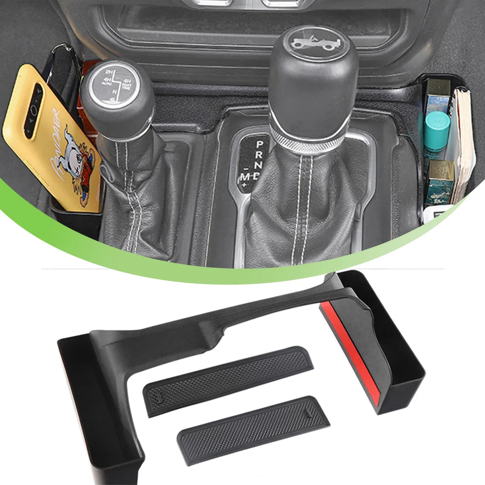 Jeep Wrangler JL Gladiator JT 2018-2023 4-Doors Car Gear Shift Storage Box Organizer Tray Accessories Black