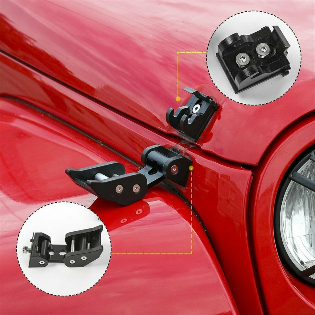 Metal Locking Engine Hood Catch Latches for Jeep Wrangler JK Rubicon Sahara Sport 2011- 2017 Hood Locks Car Accessories Black
