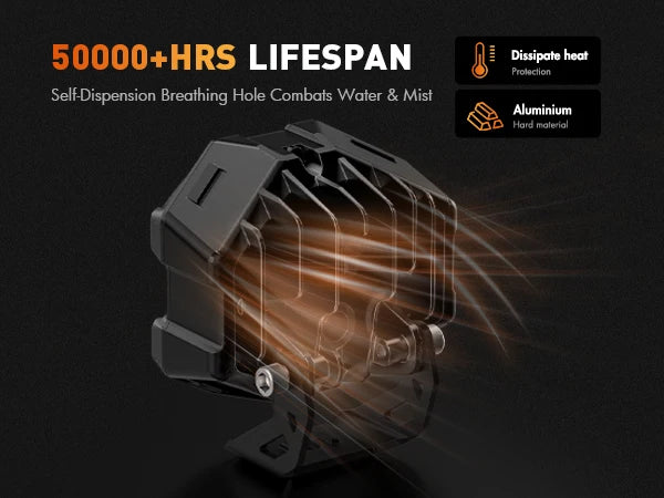 4 Inch LED Pods X Series Off Road Driving Light with Yellow DRL Pod Lights Drive Beam with Amber Cover Off-road Fog Lights