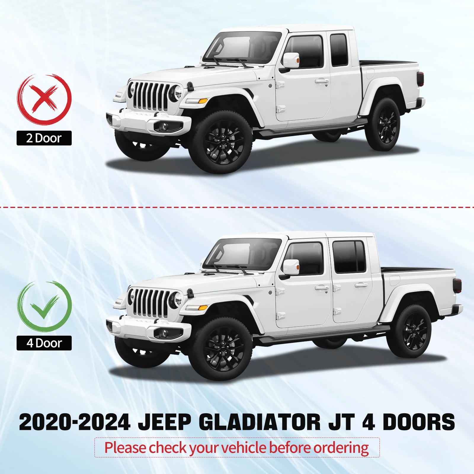 for Jeep Gladiator JT 2020-2024 4 Door Side Steps Nerf Bar Running Boards Drop Truck Side Step Bars Pedals