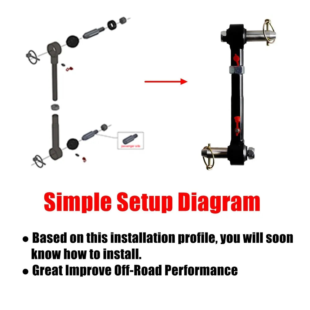 2.5-6" Lifts Front Sway Bar Links Disconnects For Jeep Wrangler JK JKS 2/4 Doors 2007-2018 Adjustable Car Parts PRC-1010A