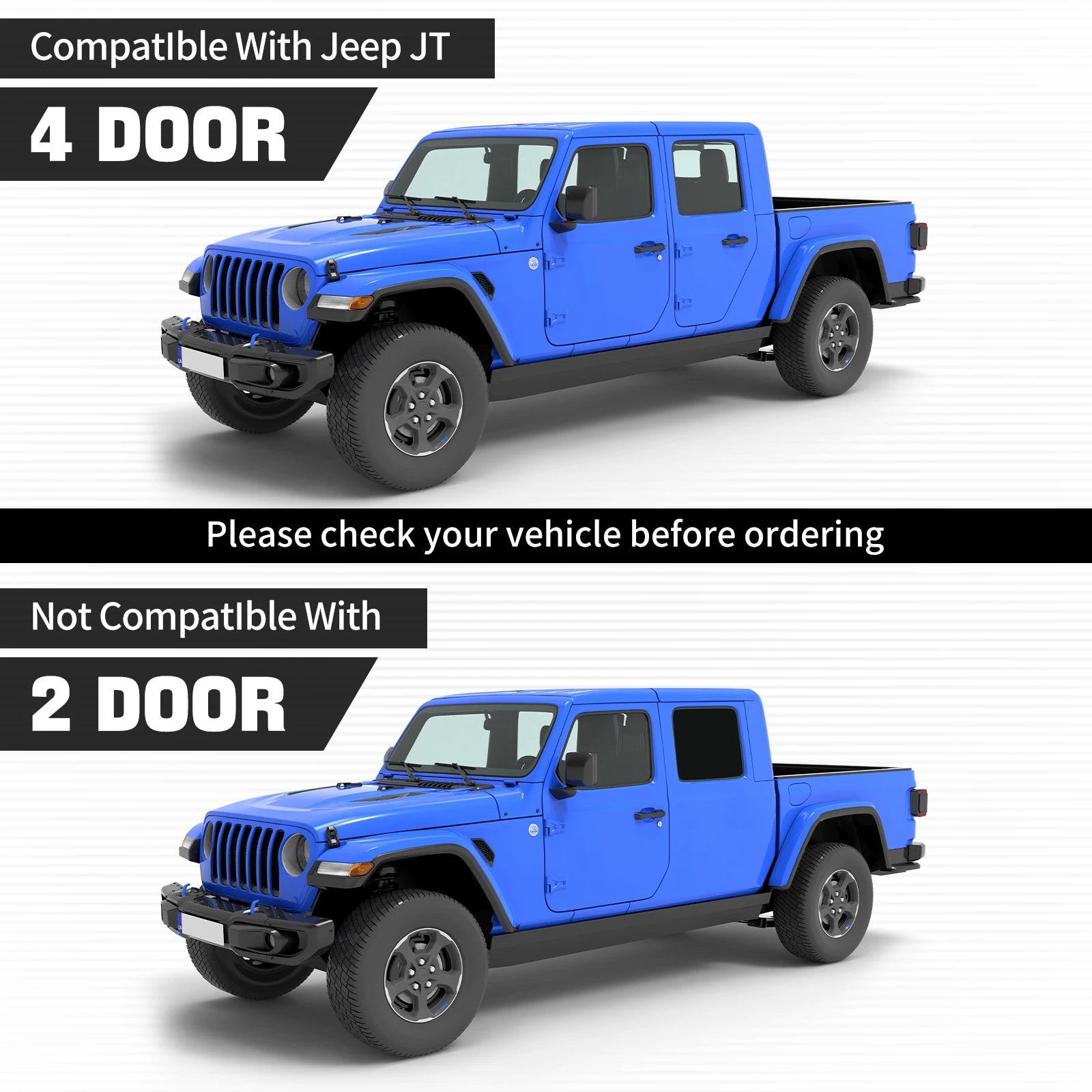 for Jeep Gladiator JT 4 Door Running Boards 2020-2025 A Pair Side Steps Nerf Pedals Car Outer Accessories