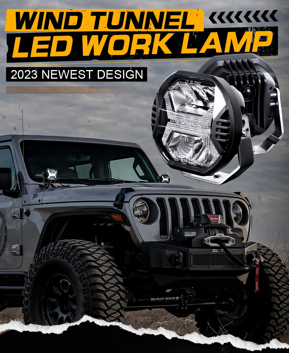 4 Inch Car Led Work Light Bar 12v Amber DRL Driving Light Spotlight for Jeep Offroad Boat Tractor Truck 4x4 SUV ATV Headlight