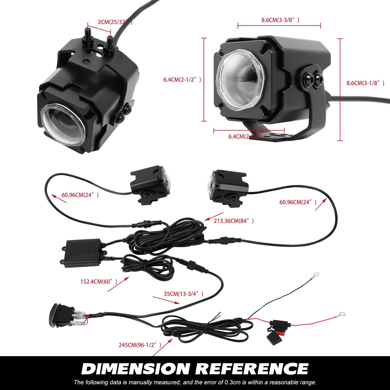 Set of 2 – 3-Inch Spot RGBW LED Whip Lights with Remote Control, Whipless Antenna Style, Compatible with Can-Am Maverick X3 Max UTVs