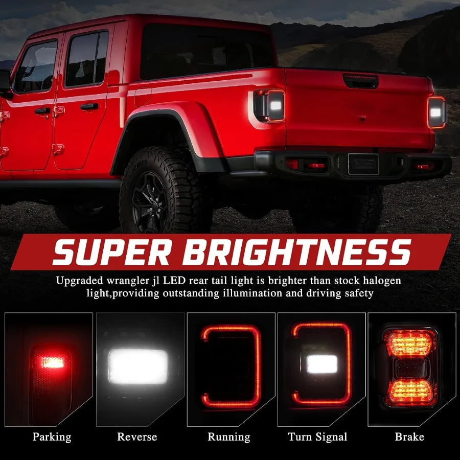 LED Tail Lights for Jeep Gladiator JT 2020-2025