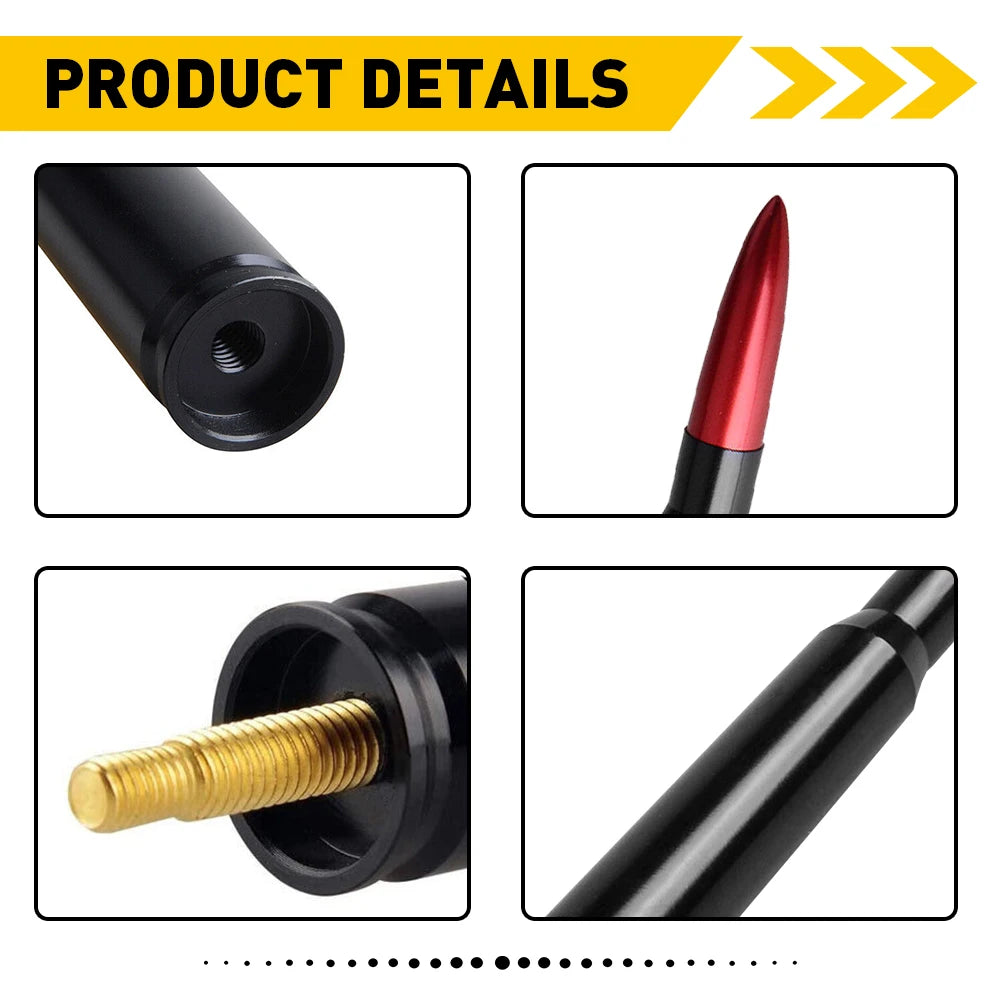 Universal Car SUV Bullet Antenna For Dodge Ram Ford F150 Raptor CRV RAV4 JEEP 50 Cal Caliber Bullet Ammo Short Aluminum Antenna