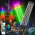 Set of 2 – 1FT / 30.5cm Fat LED Whip Light Antennas with Remote Control, Suitable for UTVs, ATVs, Off-Road Trucks, Sand Buggies, and RZR Models