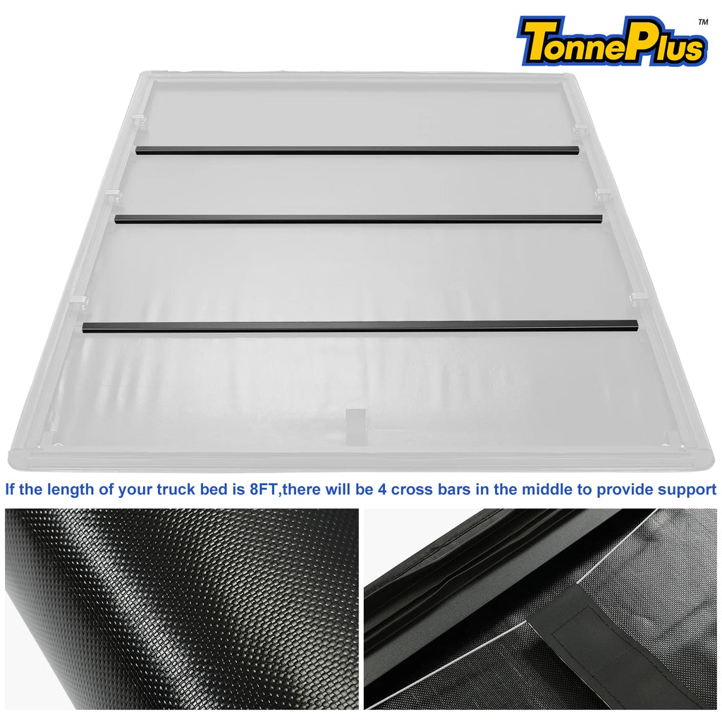 TonnePlus Soft Roll-Up Tonneau Cover Truck Bed Covers for 2020-2024 Jeep Gladiator JT 5FT Bed ; Lightning | 5' (60.3") Bed |