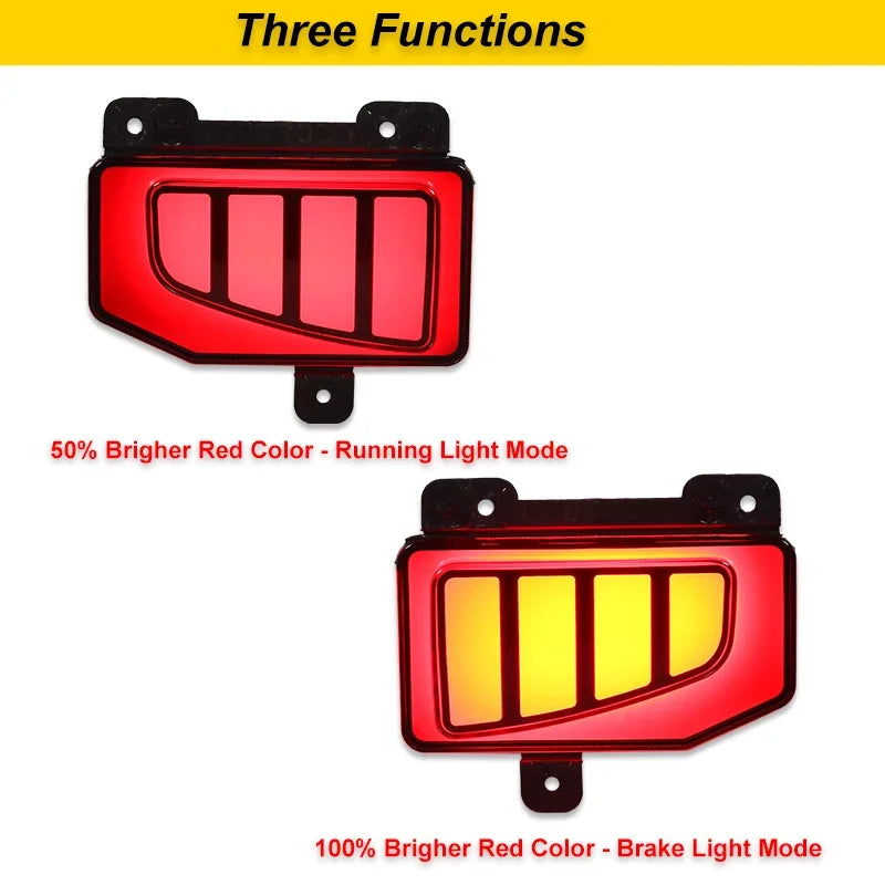 2pcs For Jeep Gladiator JT pickup truck Rear Bumper Reflector Lights,Tail/Brake Rear Fog Lamps and Turn Signal Light  2020-2024