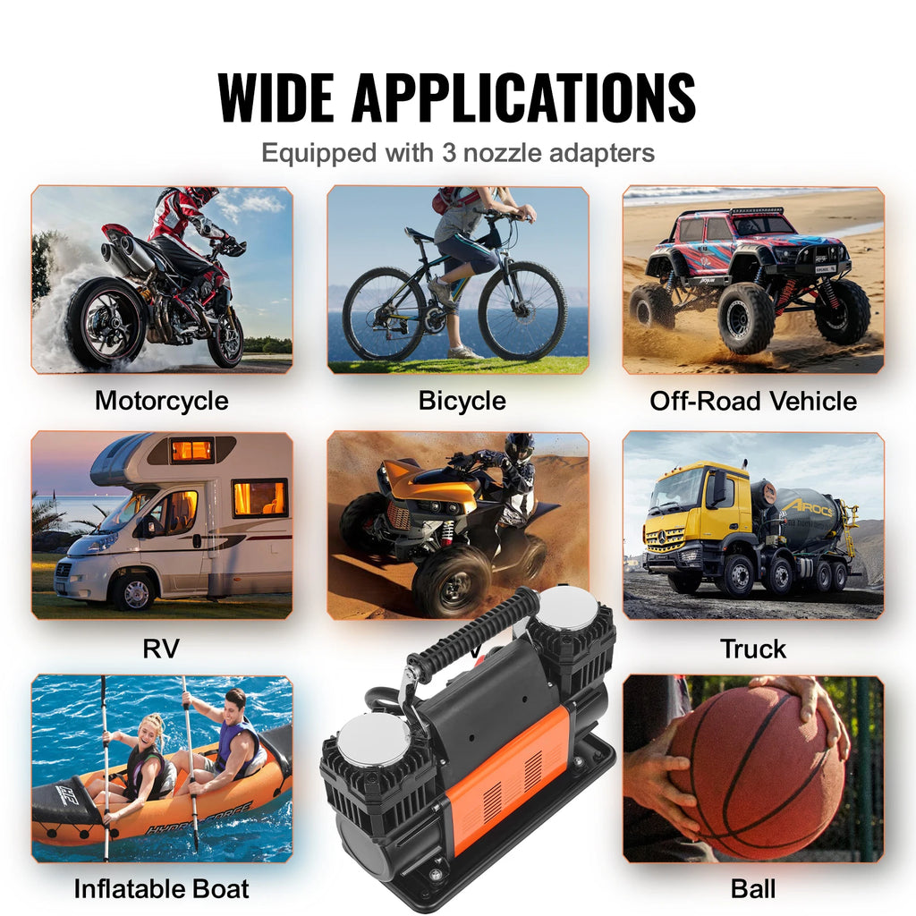 Heavy Duty Air Compressor Single or Dual-Cylinder 150PSI Air Pump