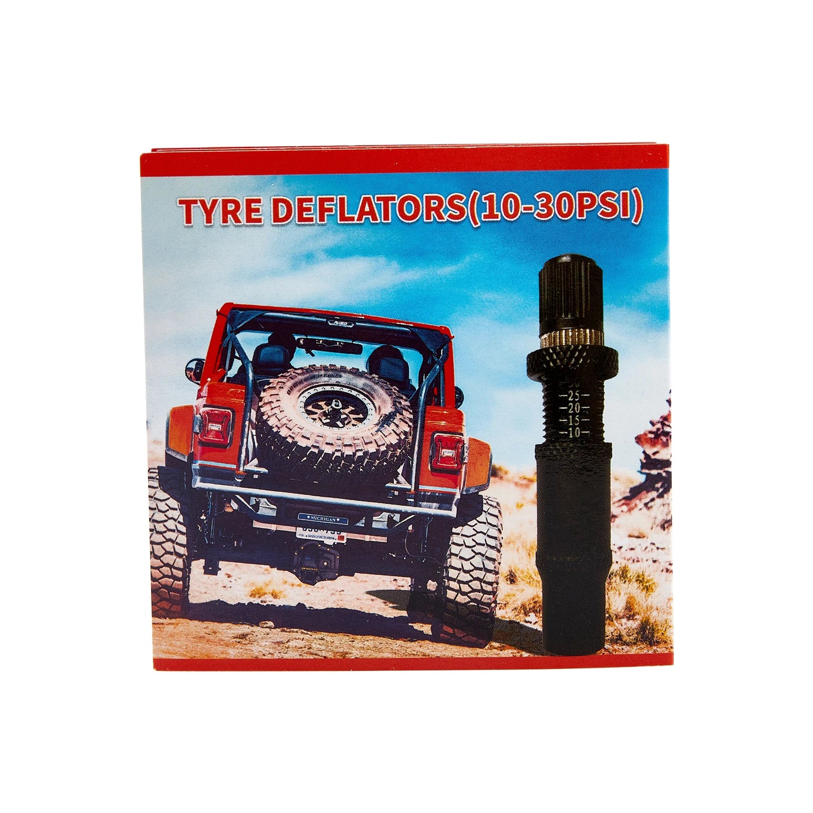 4 PCS Orange Adjustable Auto-Stop Tire Deflator Valve Kit